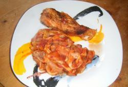 Recette Dukan : Roul de poulet farci au hachis de champignon, accompagn de carottes au cumin