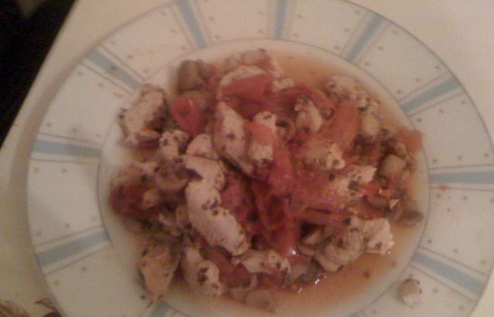 Rgime Dukan (recette minceur) : Filet de poulet aux tomates champignons coriandre #dukan https://www.proteinaute.com/recette-filet-de-poulet-aux-tomates-champignons-coriandre-2620.html