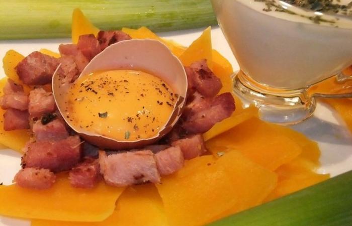 Tagliatelle de Courge Butternut � la Carbonara fa�on Dukan