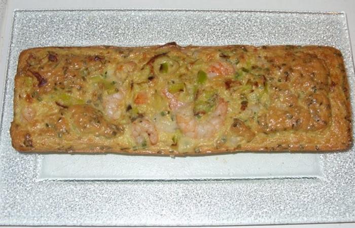 Cake crevettes et poireaux