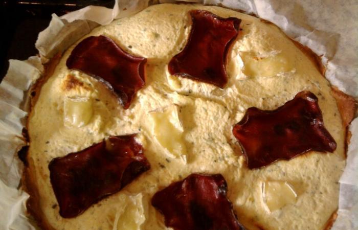 R�gime Dukan (recette minceur) : Tarte au camenbert et � la viande des Grisons #dukan https://www.proteinaute.com/recette-tarte-au-camenbert-et-a-la-viande-des-grisons-3033.html