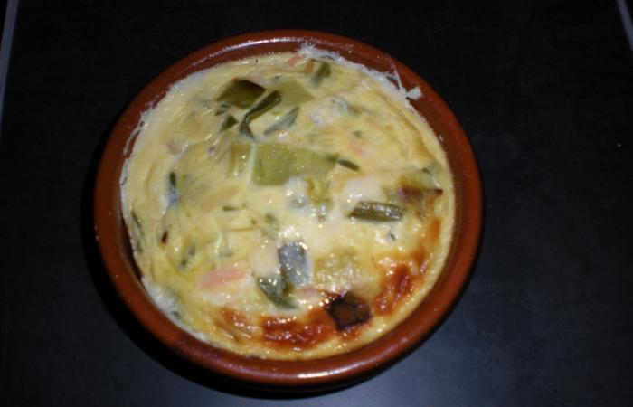 R�gime Dukan (recette minceur) : Quiche au saumon et poireaux #dukan https://www.proteinaute.com/recette-quiche-au-saumon-et-poireaux-3352.html