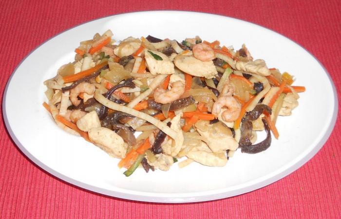 R�gime Dukan (recette minceur) : Bami Goreng indon�sien (fa�on Dukan) #dukan https://www.proteinaute.com/recette-bami-goreng-indonesien-facon-dukan-3451.html