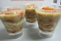 Recette Dukan : Verrine de carpaccio de bar aux rondelles de tomates cerises