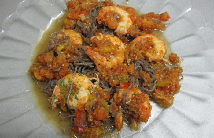 R�gime Dukan (recette minceur) : Gambas � la proven�ale accompagn�s de vermicelles de konjac #dukan https://www.proteinaute.com/recette-gambas-a-la-provencale-accompagnes-de-vermicelles-de-konjac-3667.html