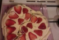 Recette Dukan : Gâteau de fraises au coeur de rhubarbe
