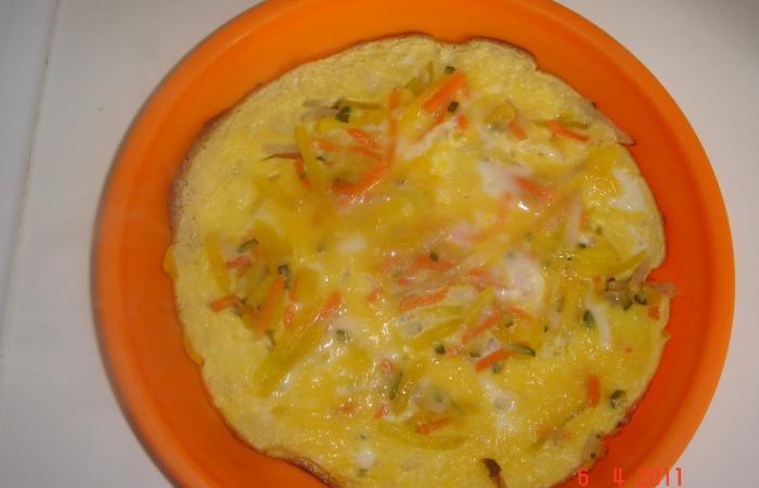 Julienne de l�gume en omelette