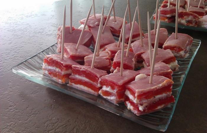 Amuse-bouche jambon, poivrons ...