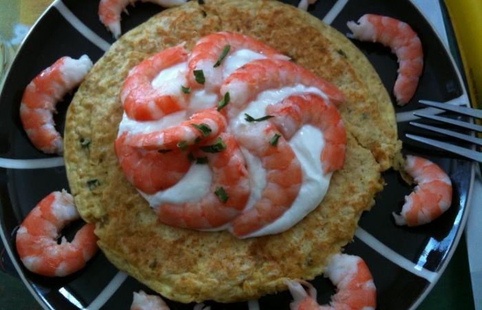 Régime Dukan (recette minceur) : Crêpe salée aux herbes accompagnée de ses crevettes fraîches sur son lit de fromage blanc #dukan https://www.proteinaute.com/recette-crepe-salee-aux-herbes-accompagnee-de-ses-crevettes-fraiches-sur-son-lit-de-fromage-blanc-4421.html