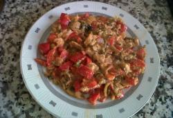 Recette Dukan : Champignons de Paris aux poivrons rouges