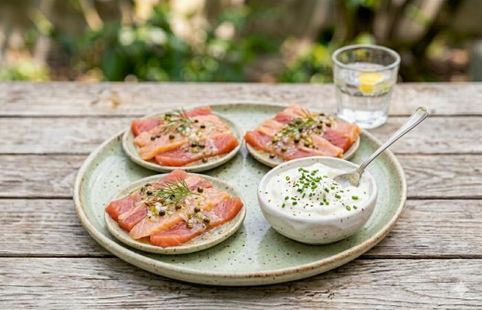 Carpaccio aux deux saumons