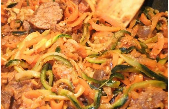 Rgime Dukan (recette minceur) : Spaghettis de lgumes pour finir les restes de rtis de la veille #dukan https://www.proteinaute.com/recette-spaghettis-de-legumes-pour-finir-les-restes-de-rotis-de-la-veille-4689.html
