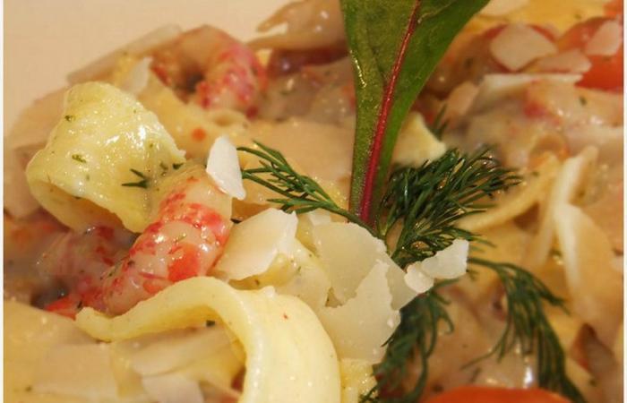 Régime Dukan (recette minceur) : Tagliatelles dudu béchamel queues écrevisses #dukan https://www.proteinaute.com/recette-tagliatelles-dudu-bechamel-queues-ecrevisses-4753.html
