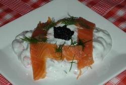 Photo Dukan Crevette et saumon fum  la sauce ontueuse
