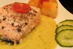 Photo Dukan Filet de saumon sauce �chalotes curry�