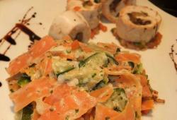 Recette Dukan : Tagliatelle de courgettes et carottes au lait de coco