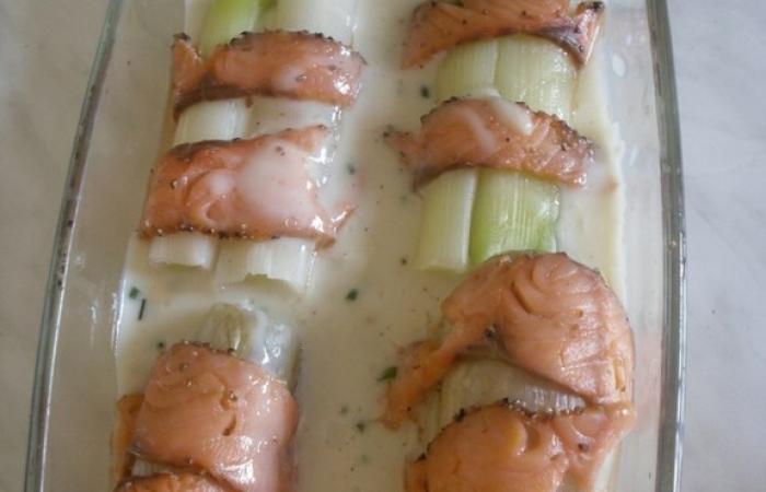 Rgime Dukan (recette minceur) : Rouleaux de poireaux au saumon et bechamel #dukan https://www.proteinaute.com/recette-rouleaux-de-poireaux-au-saumon-et-bechamel-4999.html