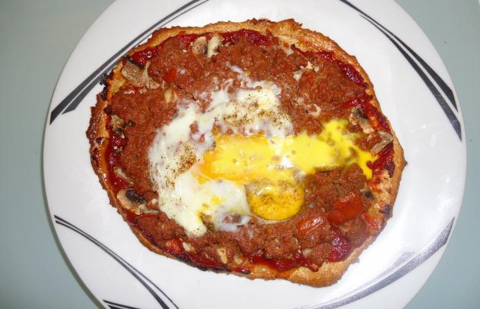 R�gime Dukan (recette minceur) : Pizza D�licieuse Viande Hach�e #dukan https://www.proteinaute.com/recette-pizza-delicieuse-viande-hachee-5244.html