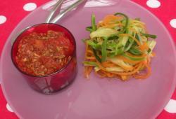 Recette Dukan : Sauce bolognaise et ses spaghettis de légumes
