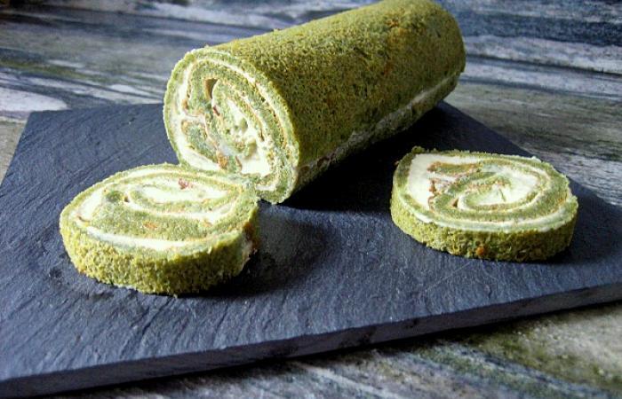 R�gime Dukan (recette minceur) : Roul� au th� matcha et cr�me de lemon curd #dukan https://www.proteinaute.com/recette-roule-au-the-matcha-et-creme-de-lemon-curd-5651.html