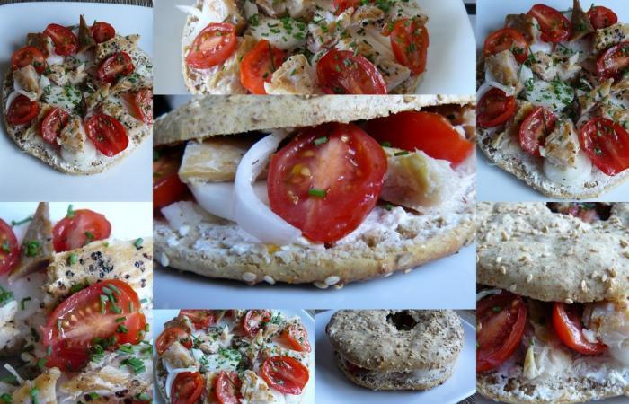 R�gime Dukan (recette minceur) : Bagels aux maquereaux fum�s au poivre #dukan https://www.proteinaute.com/recette-bagels-aux-maquereaux-fumes-au-poivre-5660.html
