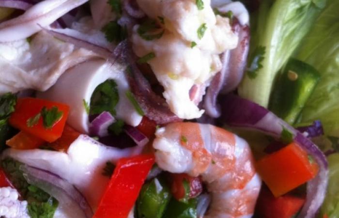 Régime Dukan (recette minceur) : Ceviche (salade marinée de la mer) #dukan https://www.proteinaute.com/recette-ceviche-salade-marinee-de-la-mer-5868.html