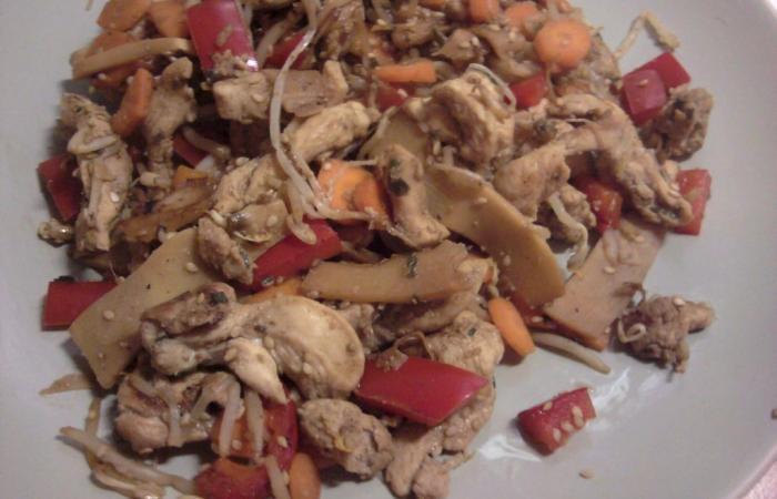 R�gime Dukan (recette minceur) : Saut� de poulet et soja au gingembre #dukan https://www.proteinaute.com/recette-saute-de-poulet-et-soja-au-gingembre-5889.html