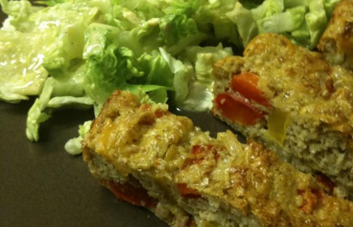 R�gime Dukan (recette minceur) : Cake aux 2 poivrons #dukan https://www.proteinaute.com/recette-cake-aux-2-poivrons-590.html