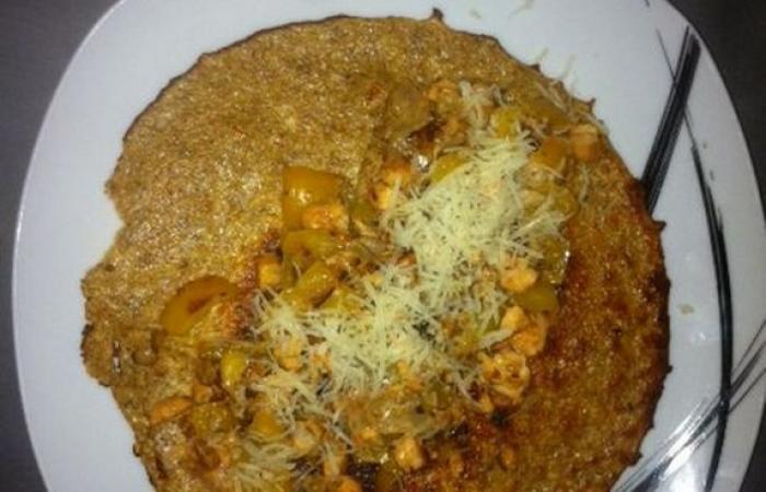 R�gime Dukan (recette minceur) : Galette saumon-poivron #dukan https://www.proteinaute.com/recette-galette-saumon-poivron-6076.html