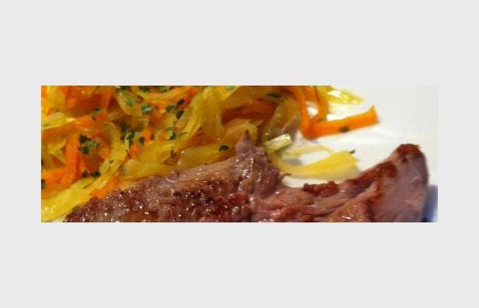 R�gime Dukan (recette minceur) : Onglet de veau au choux/carottes curry #dukan https://www.proteinaute.com/recette-onglet-de-veau-au-choux-carottes-curry-6350.html