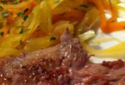 Recette Dukan : Onglet de veau au choux/carottes curry
