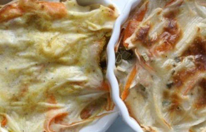 R�gime Dukan (recette minceur) : Gratin de surimi (b�chamel sans ma�zena) #dukan https://www.proteinaute.com/recette-gratin-de-surimi-bechamel-sans-maizena-6419.html
