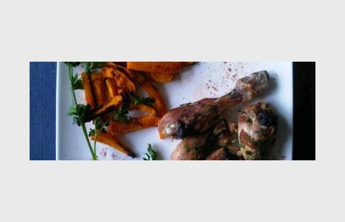 Rgime Dukan (recette minceur) : Frites de courge butternut et ses pilons de poulet #dukan https://www.proteinaute.com/recette-frites-de-courge-butternut-et-ses-pilons-de-poulet-6548.html