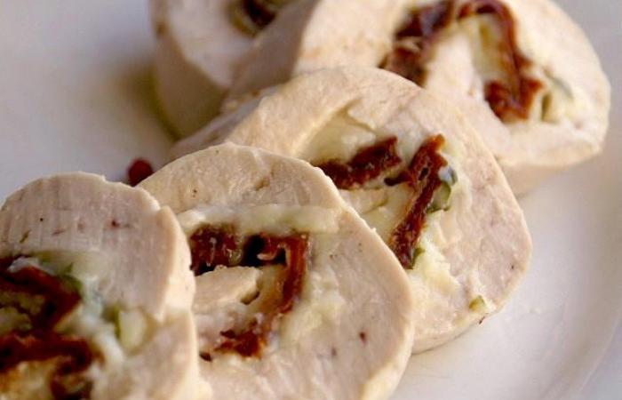 R�gime Dukan (recette minceur) : Roul� de volaille aux tomates confites #dukan https://www.proteinaute.com/recette-roule-de-volaille-aux-tomates-confites-6804.html