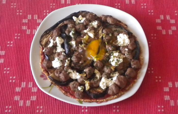 Rgime Dukan (recette minceur) : Pizza galette rapido faon moussaka #dukan https://www.proteinaute.com/recette-pizza-galette-rapido-facon-moussaka-7272.html