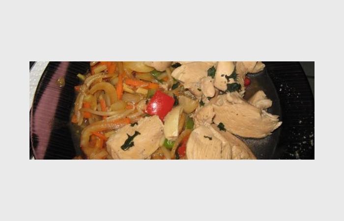 R�gime Dukan (recette minceur) : Poulet et ses l�gumes asiatiques #dukan https://www.proteinaute.com/recette-poulet-et-ses-legumes-asiatiques-7399.html