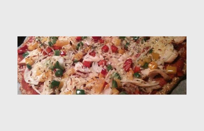 R�gime Dukan (recette minceur) : Pizza au poulet  #dukan https://www.proteinaute.com/recette-pizza-au-poulet-7442.html