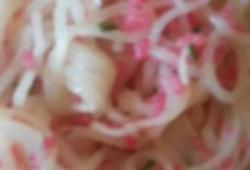 Recette Dukan : Konjacs en sauce rose aux oeufs de lumps