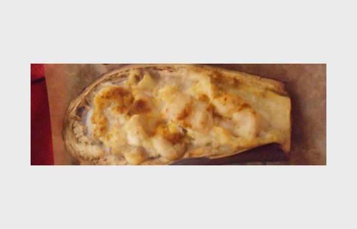 R�gime Dukan (recette minceur) : Aubergine farcie #dukan https://www.proteinaute.com/recette-aubergine-farcie-7576.html