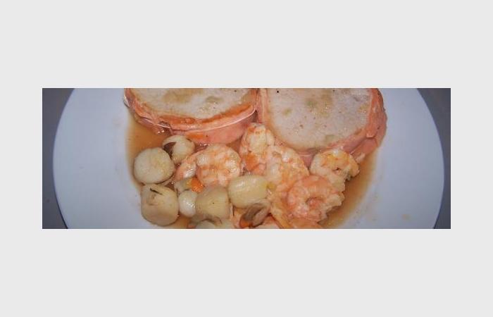 R�gime Dukan (recette minceur) : M�daillon de veau terre et mer #dukan https://www.proteinaute.com/recette-medaillon-de-veau-terre-et-mer-7733.html