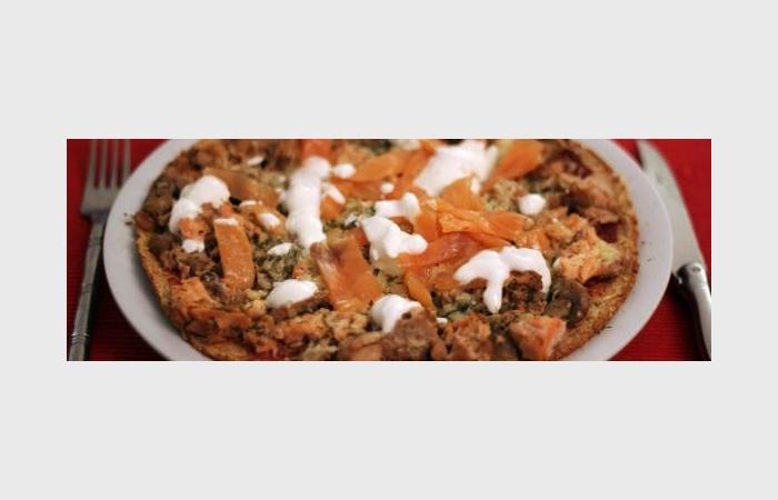 R�gime Dukan (recette minceur) : Pizza de la mer #dukan https://www.proteinaute.com/recette-pizza-de-la-mer-7861.html
