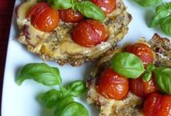 Recette Dukan : Tartelettes tomates cerises basilic st pierrellin et viande des Grisons
