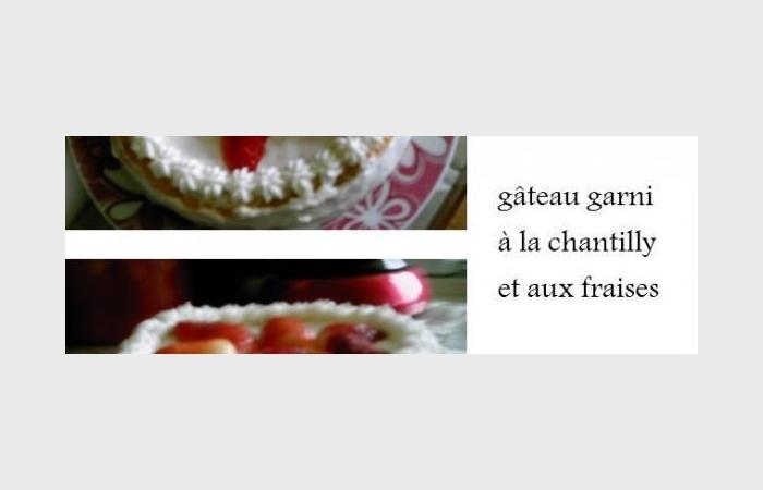 Rgime Dukan (recette minceur) : Gteau garni aux fraises et  la chantilly #dukan https://www.proteinaute.com/recette-gateau-garni-aux-fraises-et-a-la-chantilly-7989.html