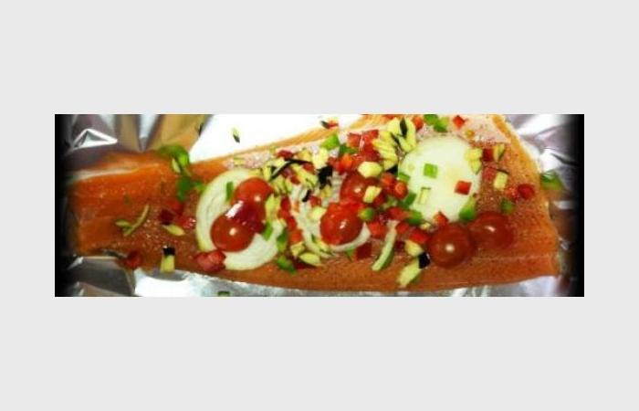 R�gime Dukan (recette minceur) : Filet de truite en papillotte et ces petits l�gumes #dukan https://www.proteinaute.com/recette-filet-de-truite-en-papillotte-et-ces-petits-legumes-8056.html
