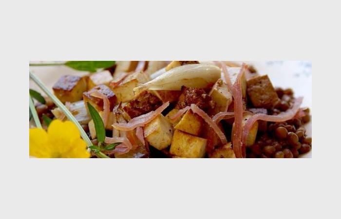 R�gime Dukan (recette minceur) : Tofu fum� aux �chalotes et au bacon #dukan https://www.proteinaute.com/recette-tofu-fume-aux-echalotes-et-au-bacon-8139.html