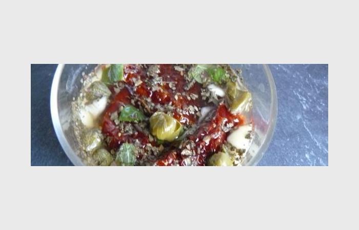 R�gime Dukan (recette minceur) : Tomates s�ch�es marin�es #dukan https://www.proteinaute.com/recette-tomates-sechees-marinees-8189.html