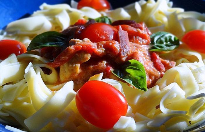 R�gime Dukan (recette minceur) : R�galade de poivrons au poulet (sauce pour p�tes, riz et autres l�gumes vapeur) #dukan https://www.proteinaute.com/recette-regalade-de-poivrons-au-poulet-sauce-pour-pates-riz-et-autres-legumes-vapeur-8398.html