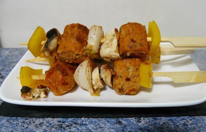 Régime Dukan (recette minceur) : Brochettes de merguez de poisson #dukan https://www.proteinaute.com/recette-brochettes-de-merguez-de-poisson-8885.html