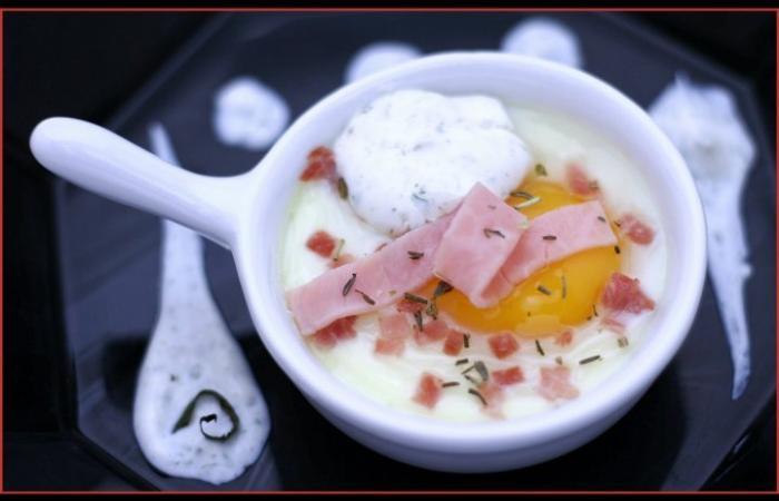 Régime Dukan (recette minceur) : Cocotte d'oeuf au jambon #dukan https://www.proteinaute.com/recette-cocotte-d-oeuf-au-jambon-900.html