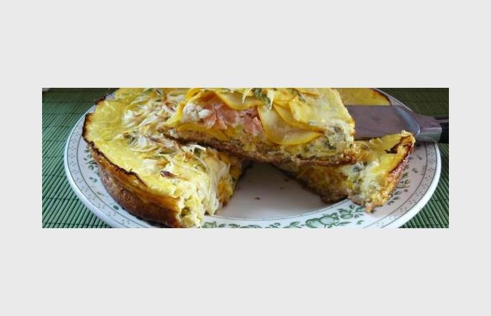 R�gime Dukan (recette minceur) : Quiche � la courgette jaune au saumon fum� et estragon  #dukan https://www.proteinaute.com/recette-quiche-a-la-courgette-jaune-au-saumon-fume-et-estragon-9113.html
